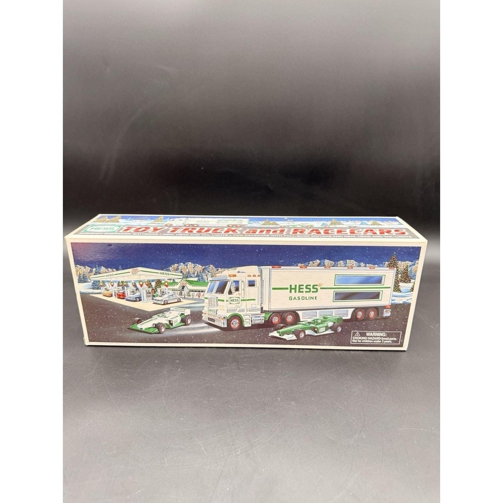 2003 Hess Gasoline Toy Truck and Race cars in Original Box